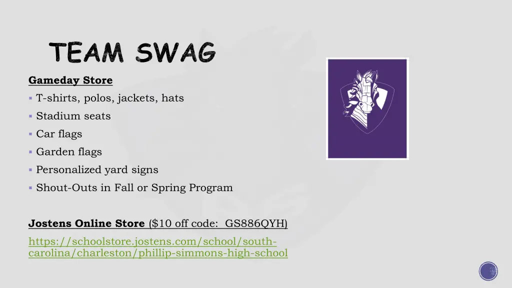 team swag gameday store