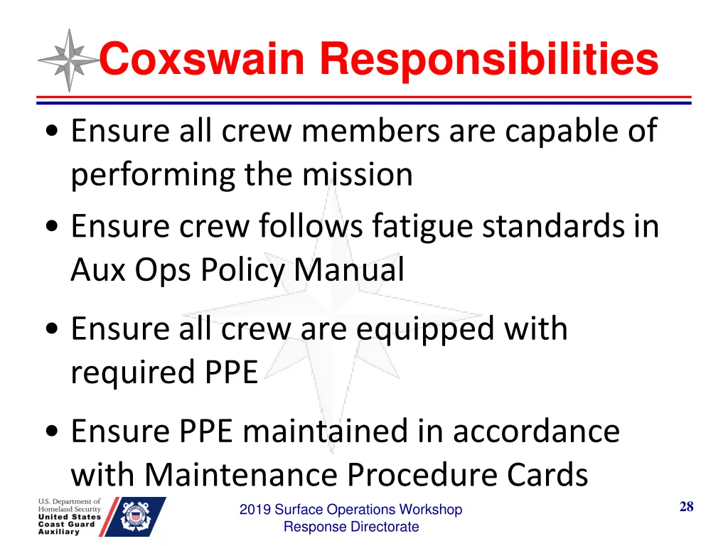 coxswain responsibilities 2