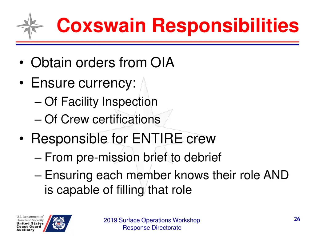 coxswain responsibilities