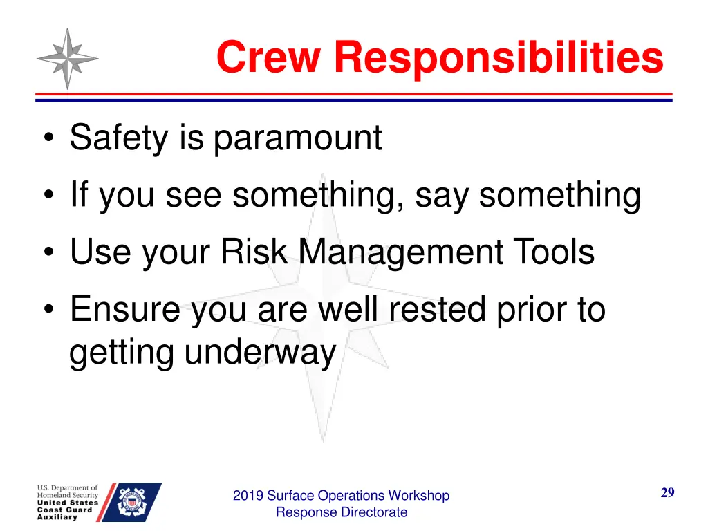 crew responsibilities