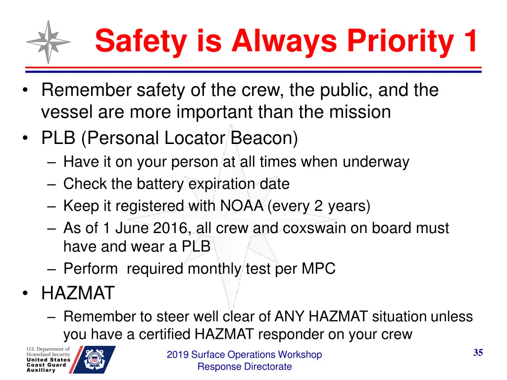 safety is always priority 1