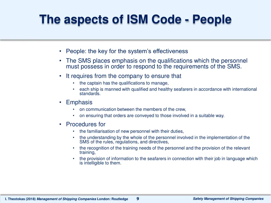 the aspects of ism code people