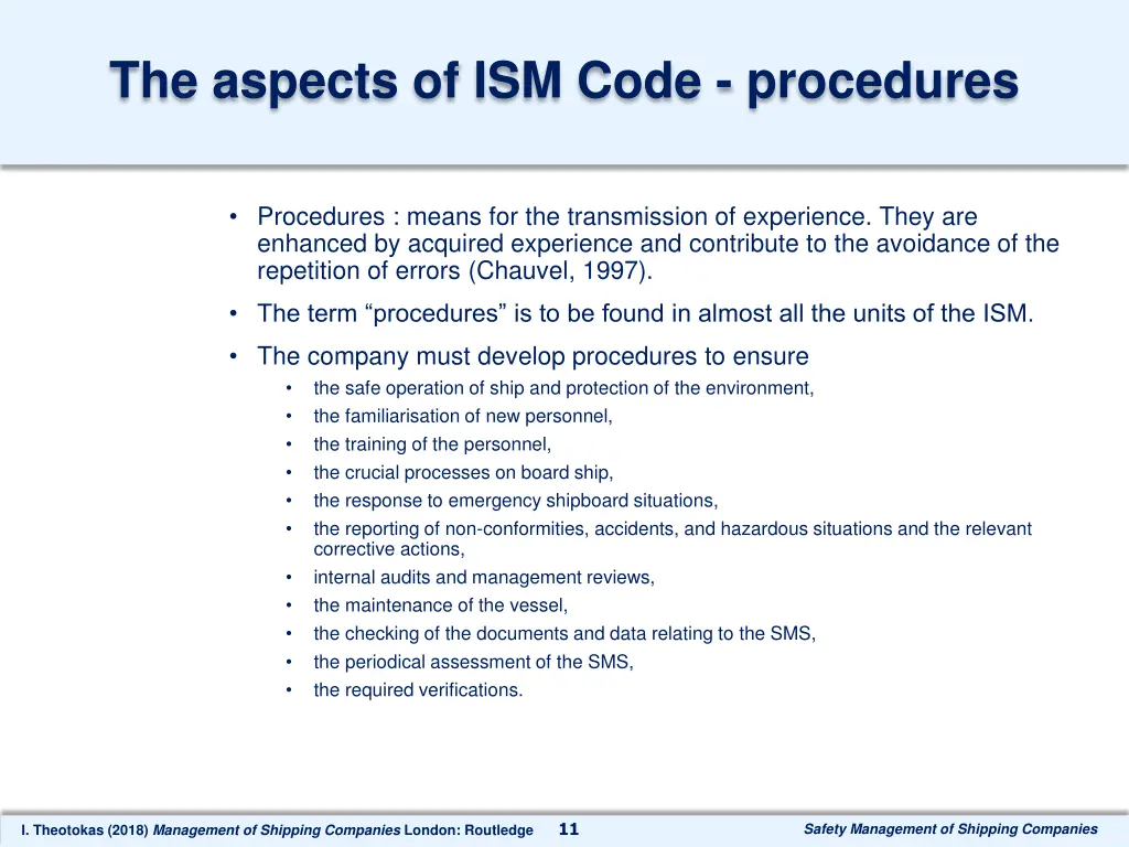 the aspects of ism code procedures