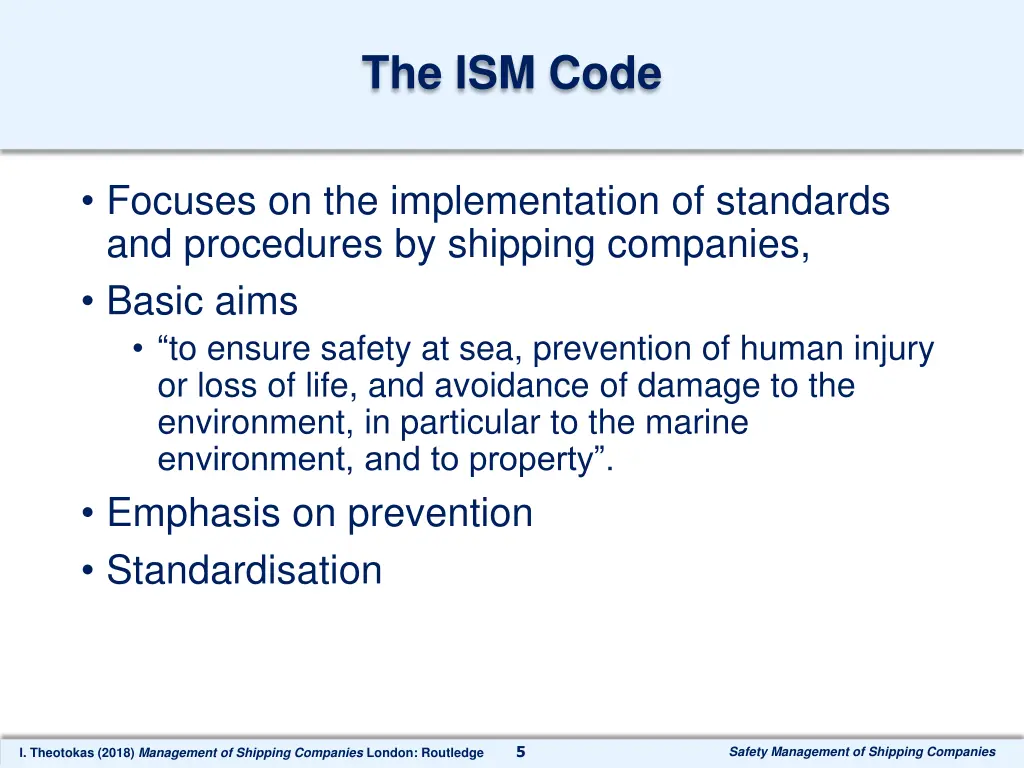 the ism code