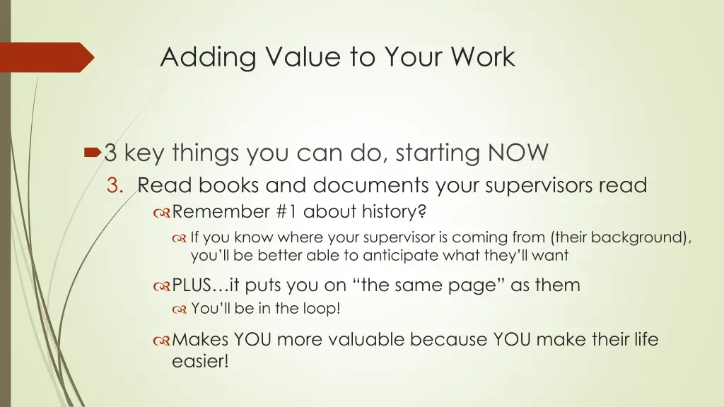 adding value to your work 3