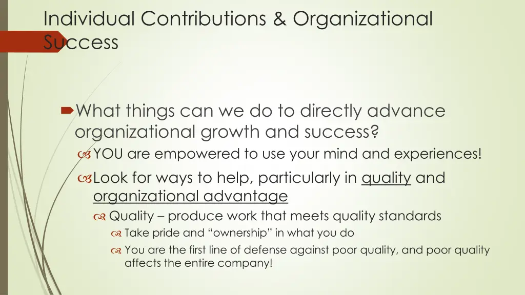 individual contributions organizational success 1