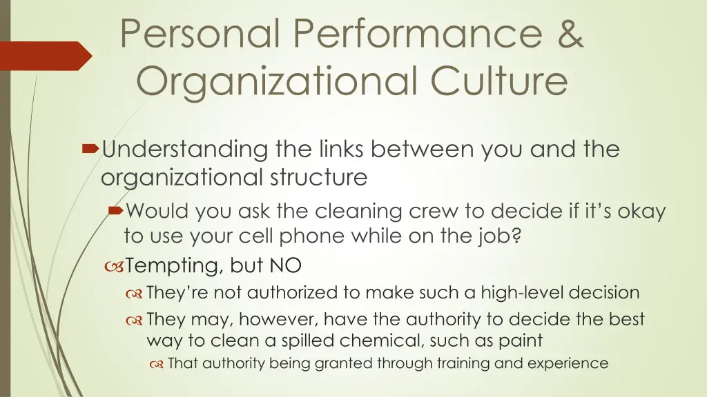 personal performance organizational culture 7