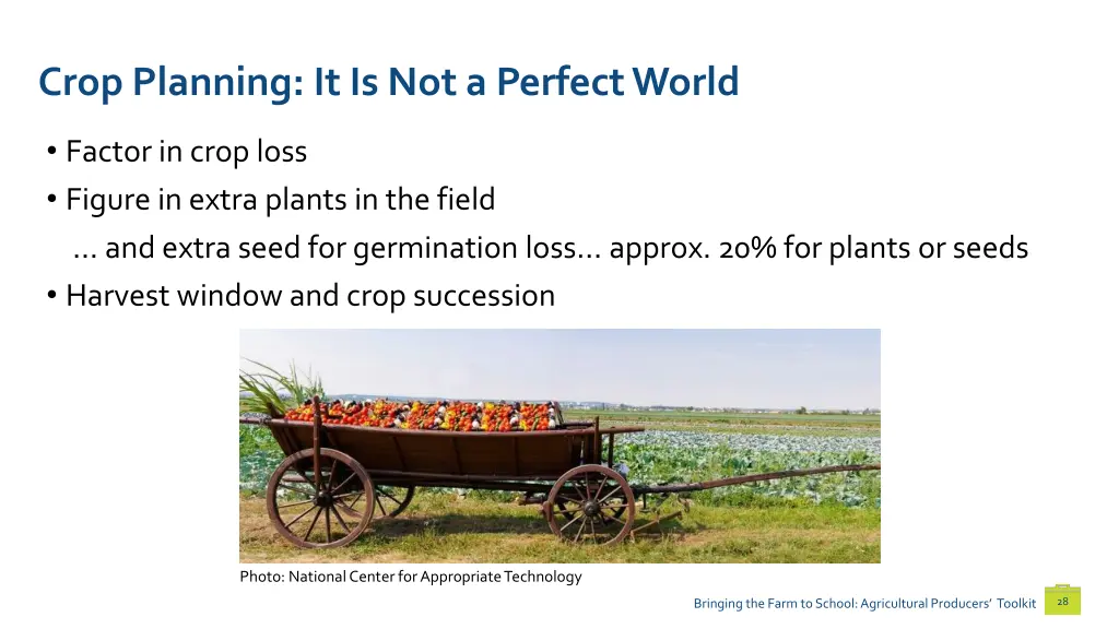 crop planning it is not a perfect world