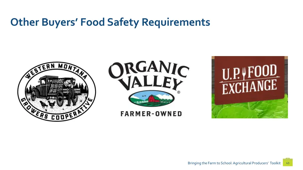 other buyers food safety requirements