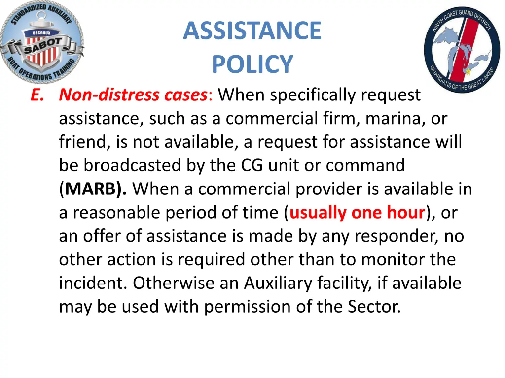 assistance policy 2