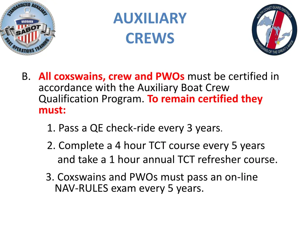 auxiliary crews 1