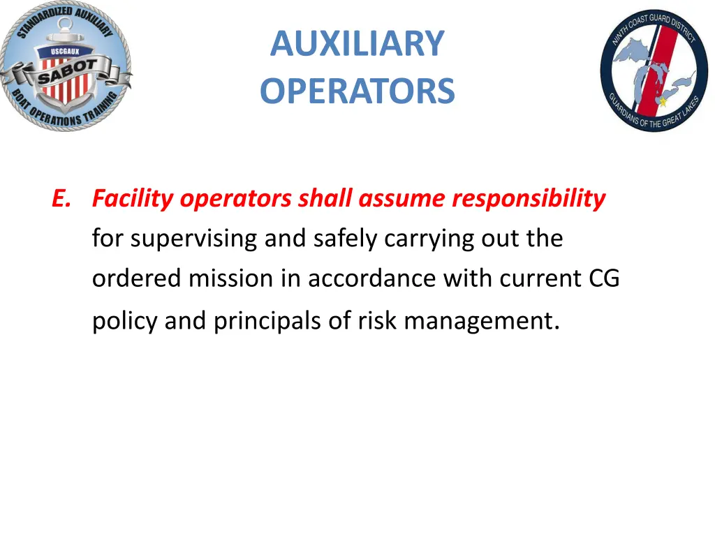 auxiliary operators 2