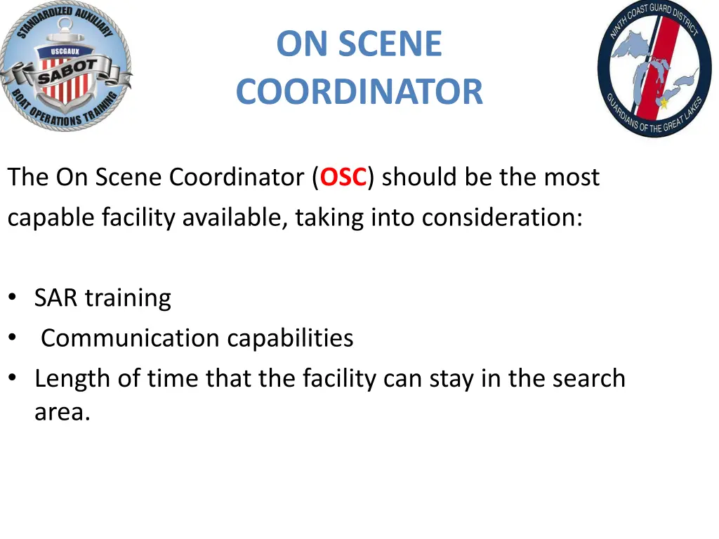 on scene coordinator