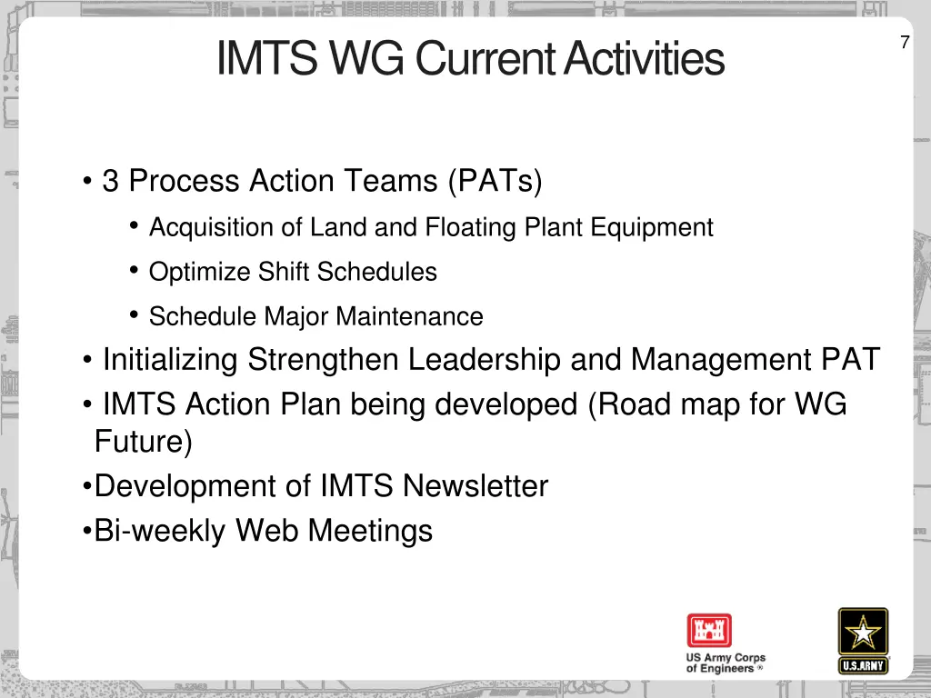 imts wg current activities