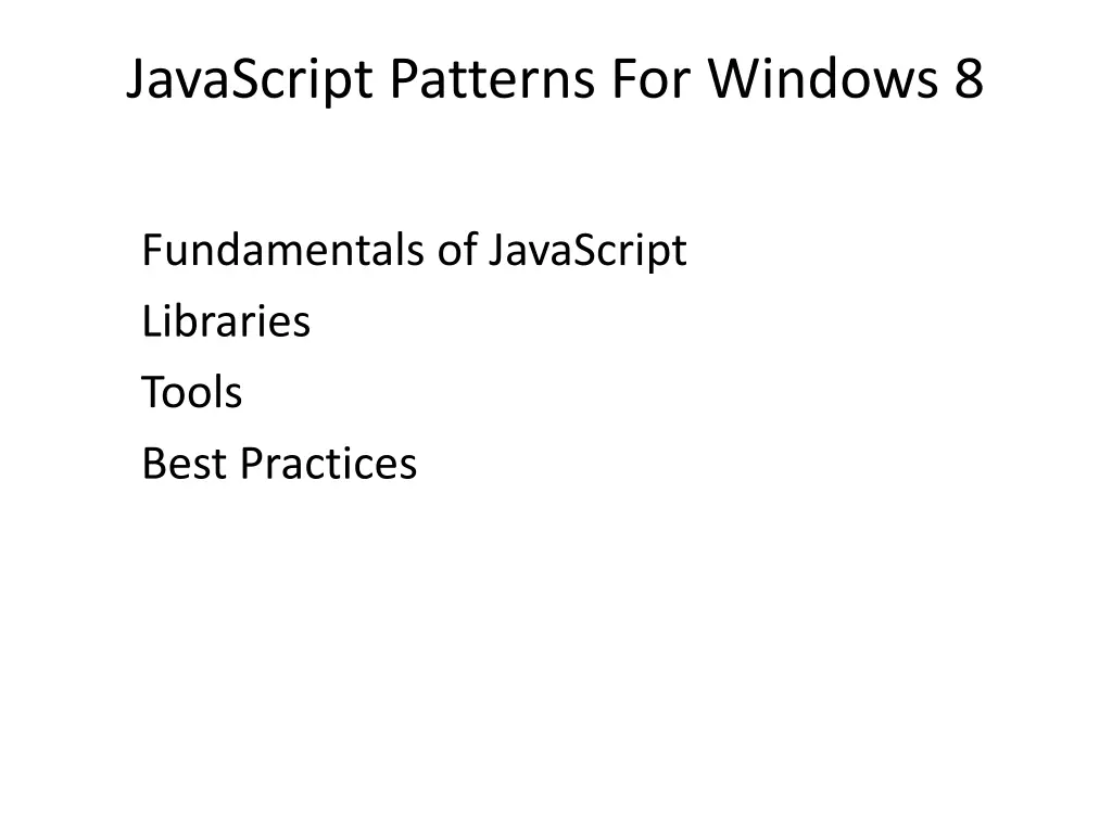 javascript patterns for windows 8