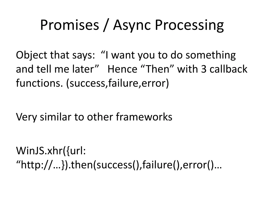 promises async processing