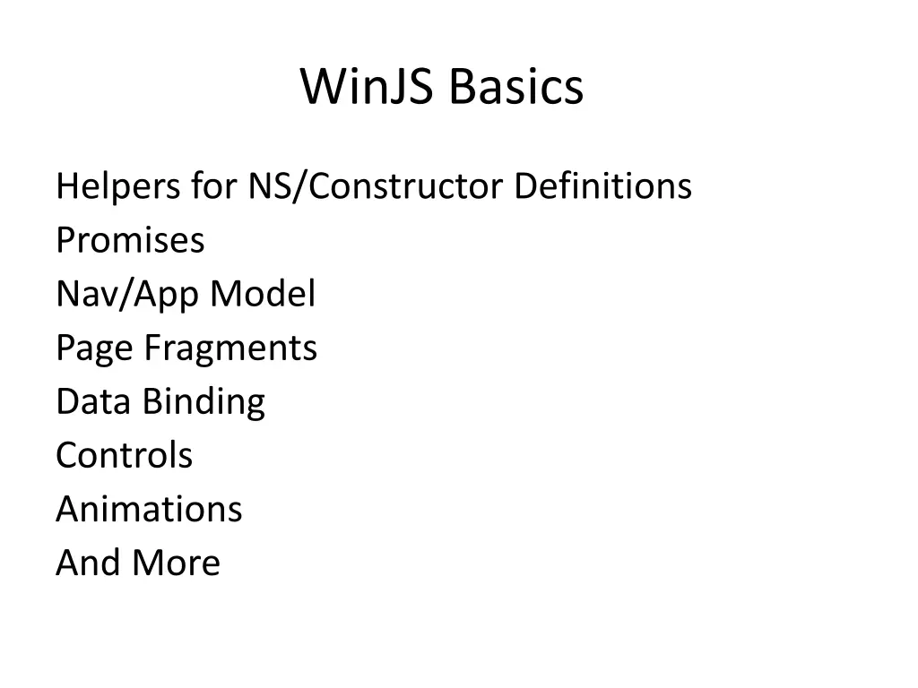 winjs basics