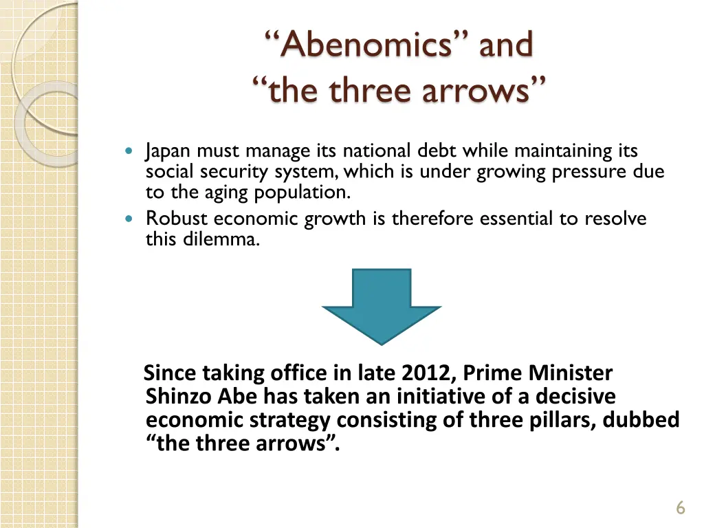 abenomics and the three arrows