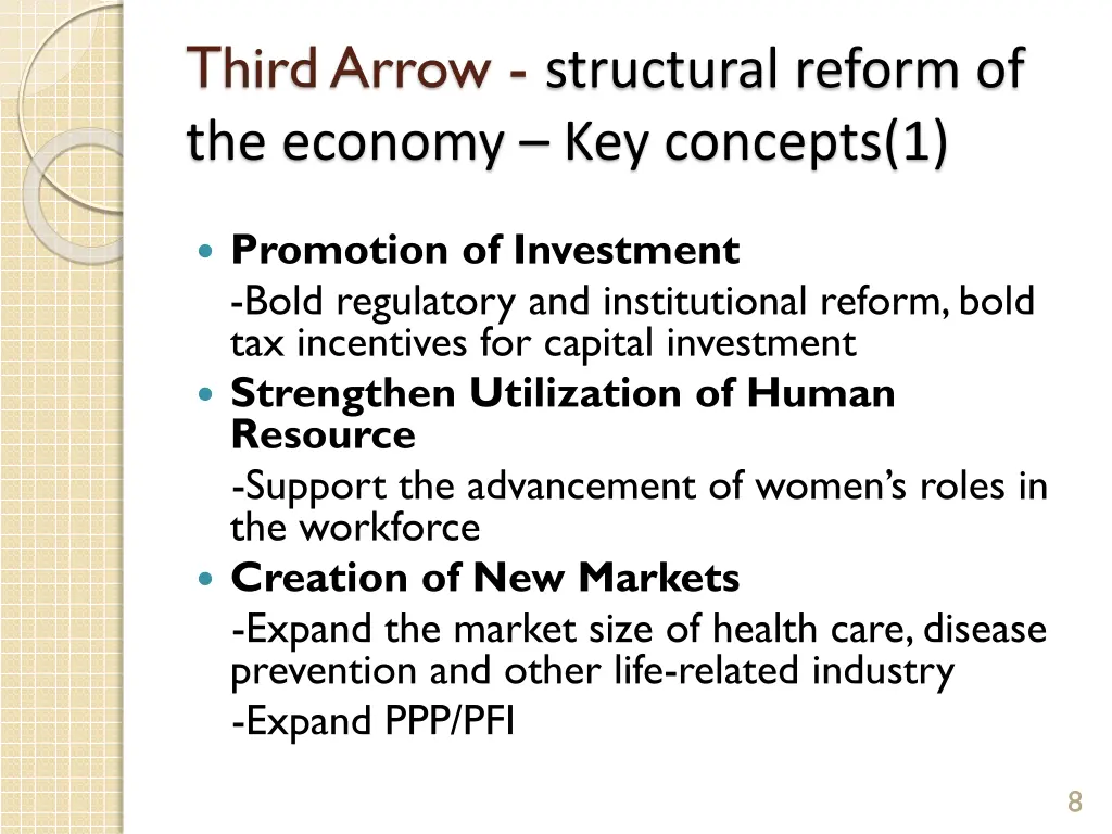 third arrow structural reform of the economy