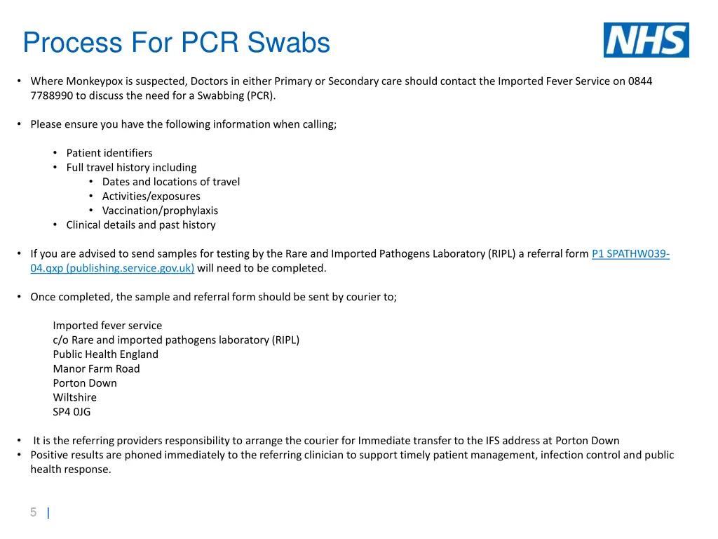 process for pcr swabs