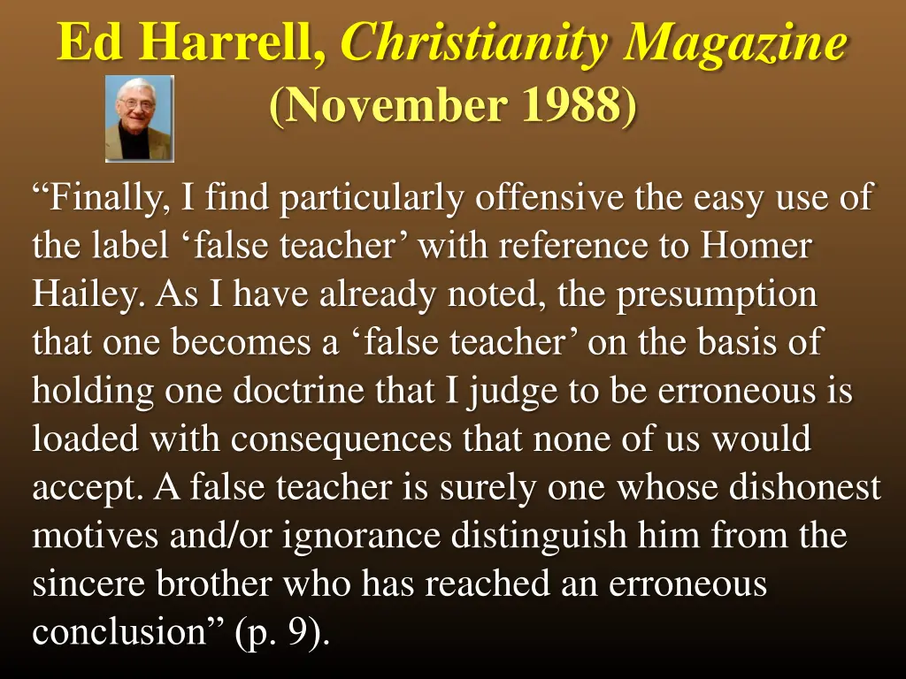 ed harrell christianity magazine november 1988