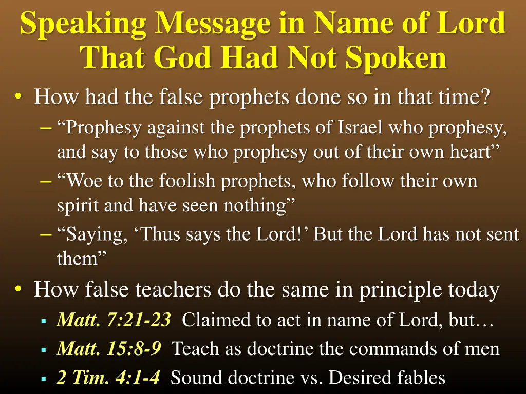 speaking message in name of lord that