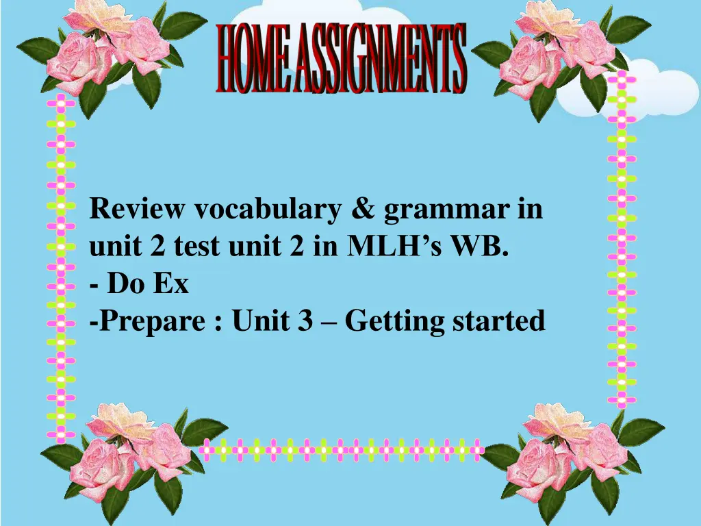 review vocabulary grammar in unit 2 test unit