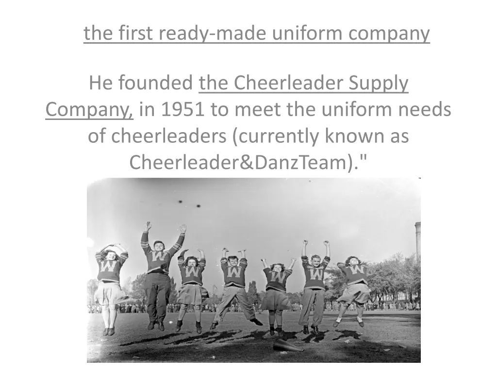 the first ready made uniform company