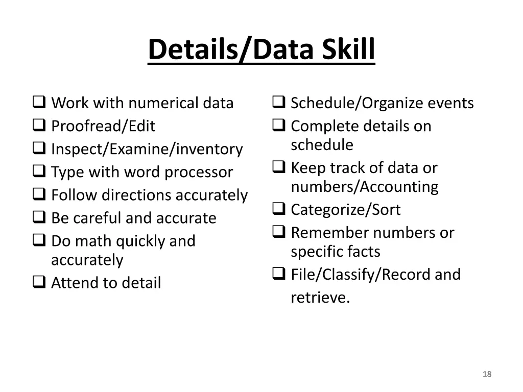 details data skill