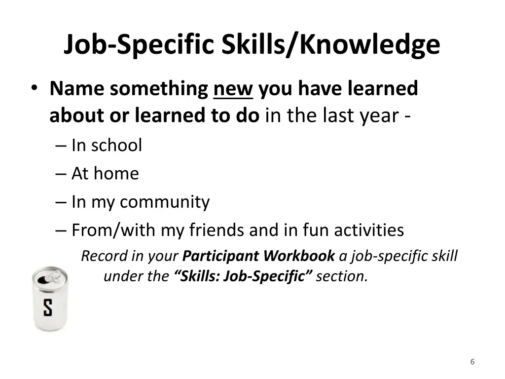 job specific skills knowledge