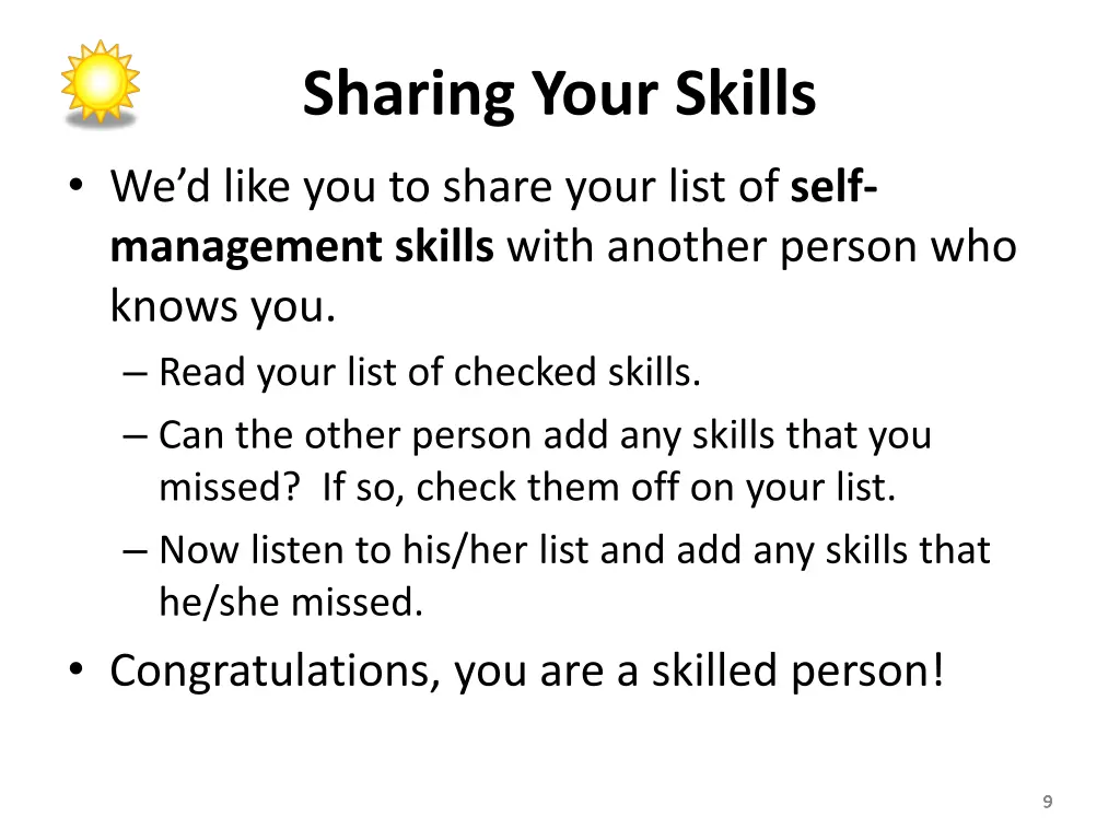 sharing your skills