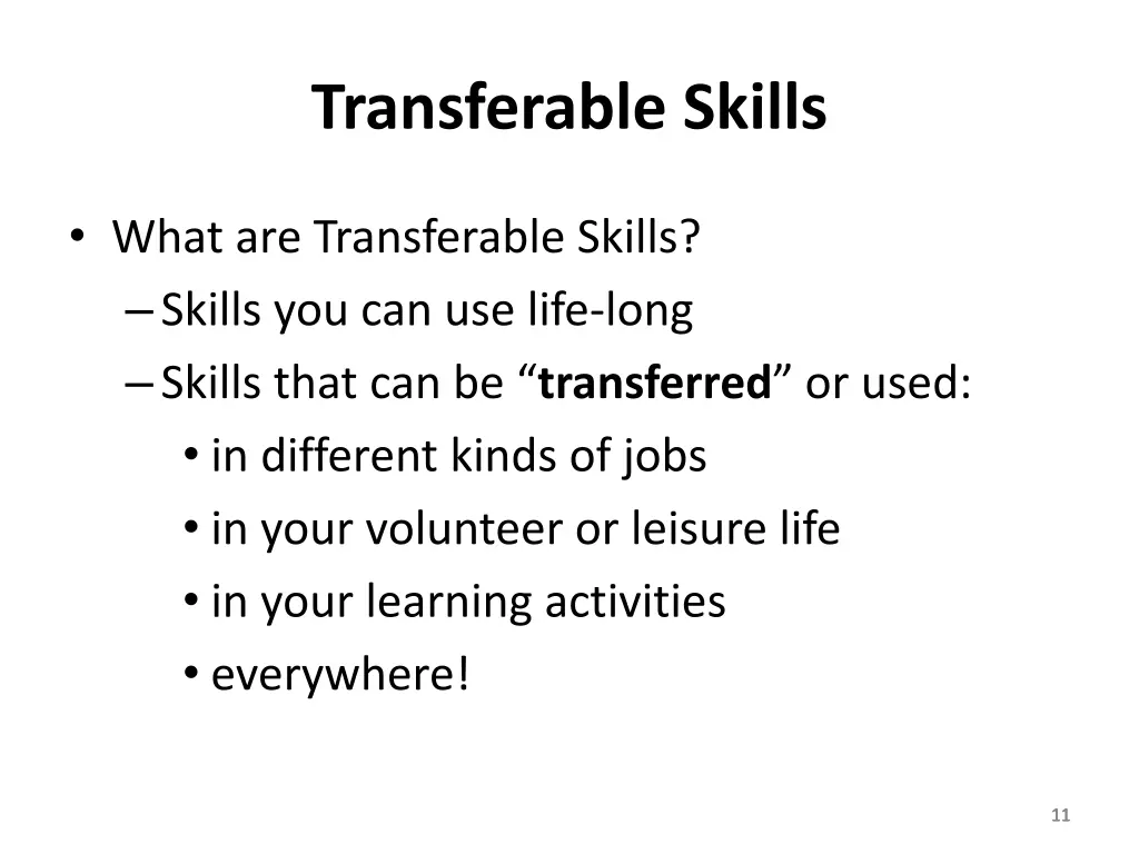 transferable skills