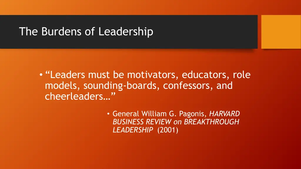 the burdens of leadership 1