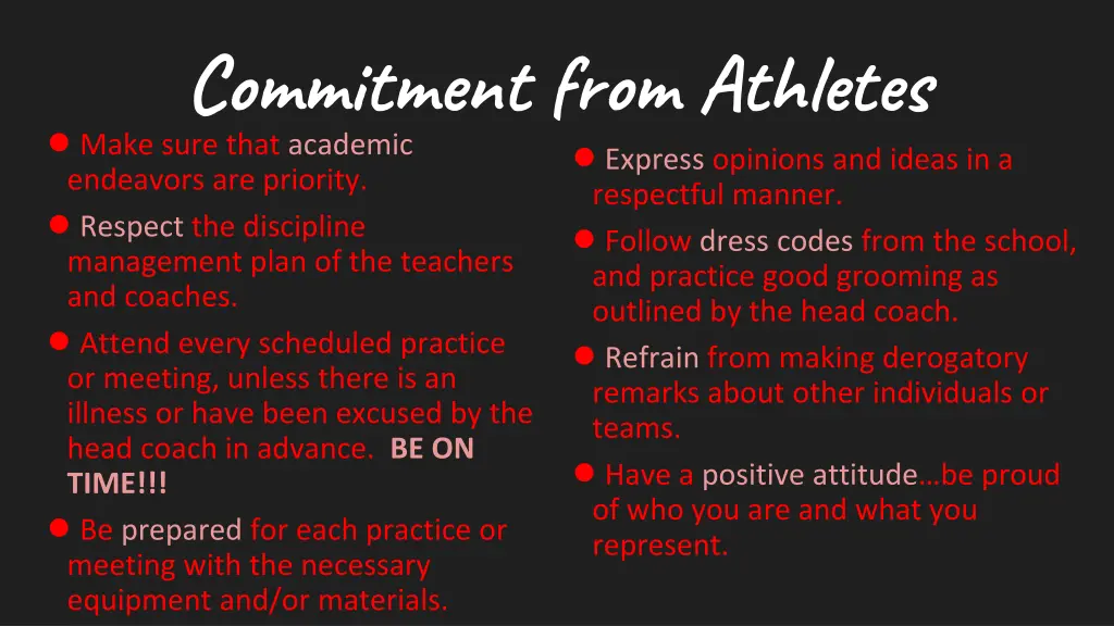 commitment from athletes make sure that academic