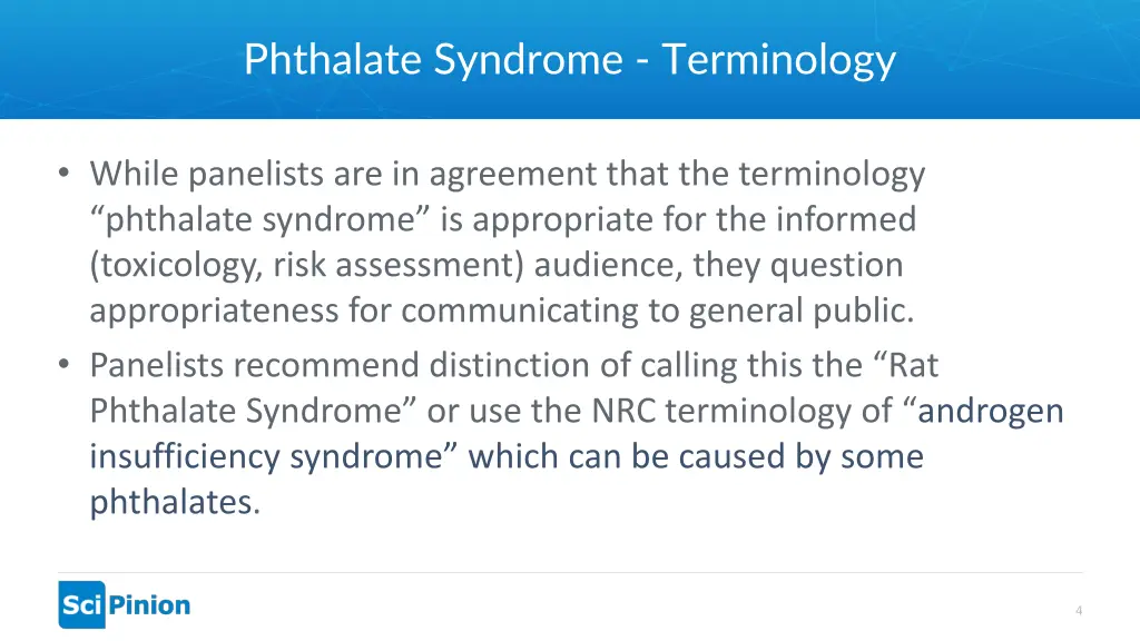 phthalate syndrome terminology