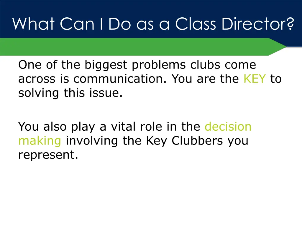 what can i do as a class director