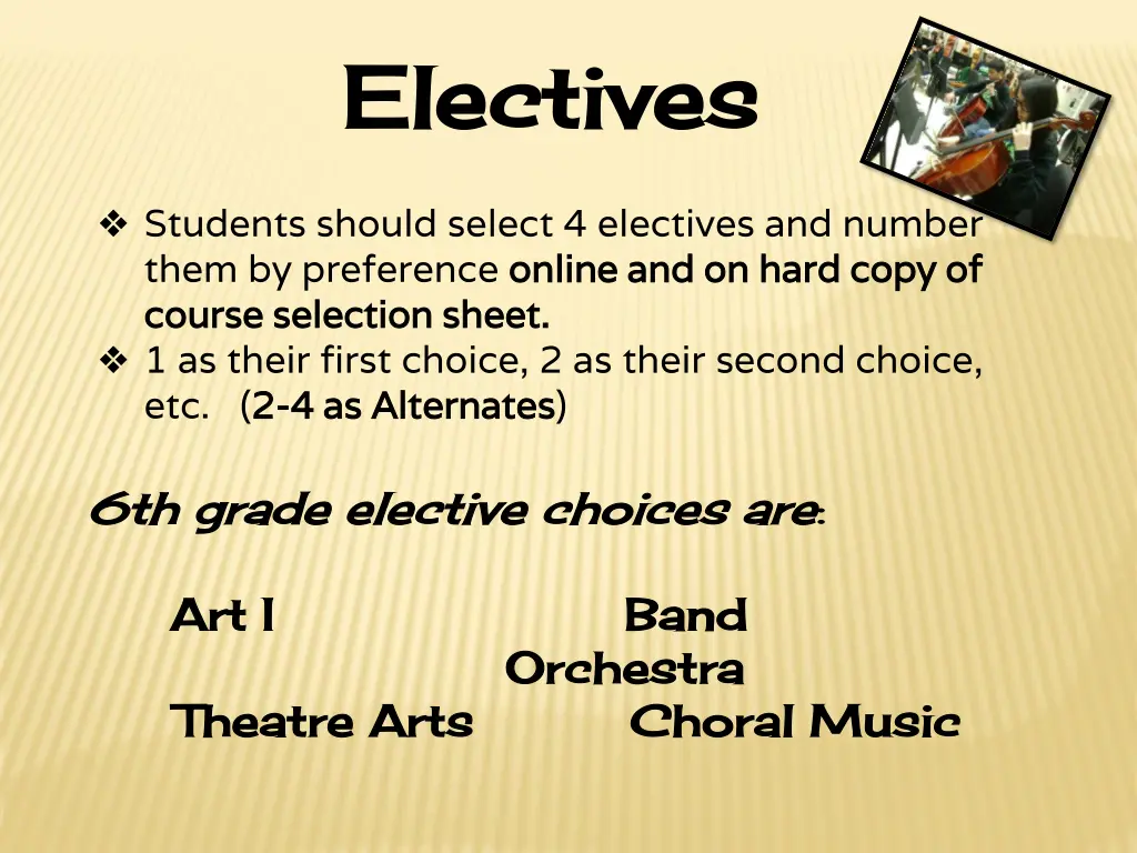 electives electives