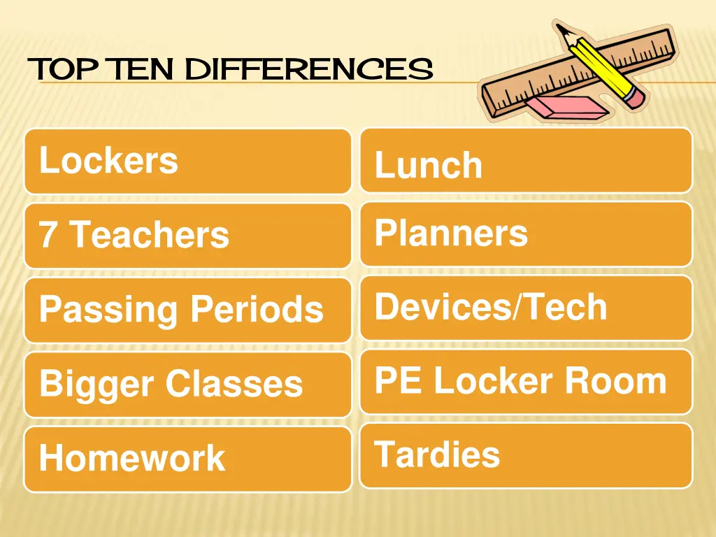 top ten differences