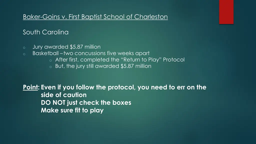 baker goins v first baptist school of charleston