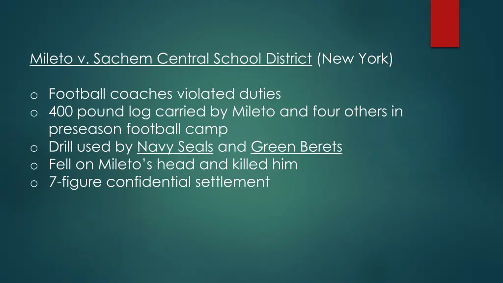 mileto v sachem central school district new york