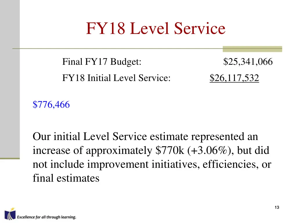 fy18 level service 1