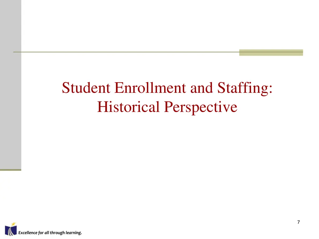 student enrollment and staffing historical