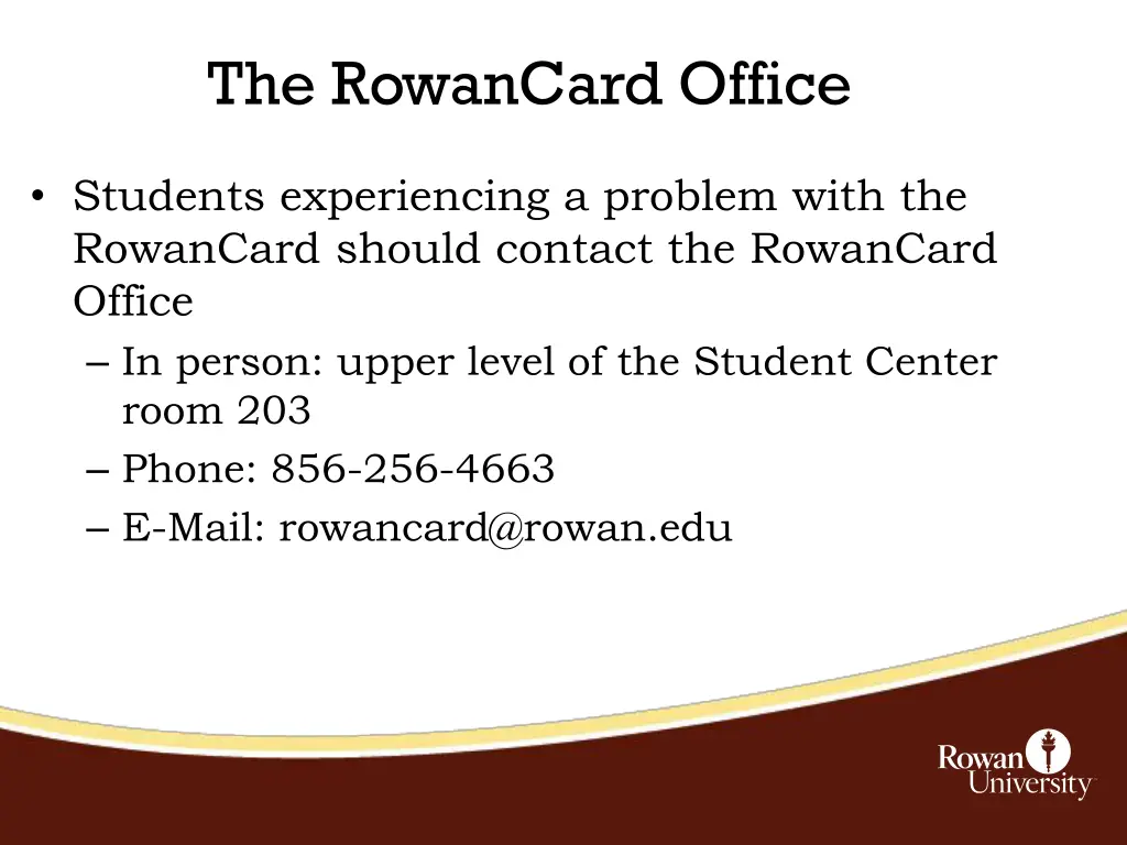 the rowancard office