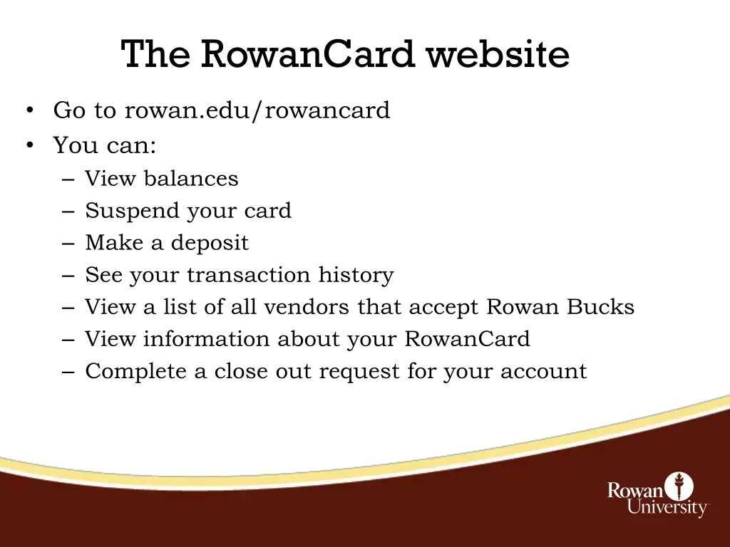 the rowancard website