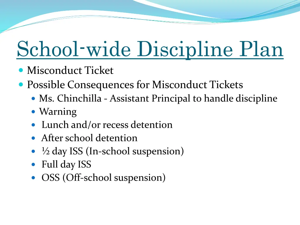 school wide discipline plan misconduct ticket