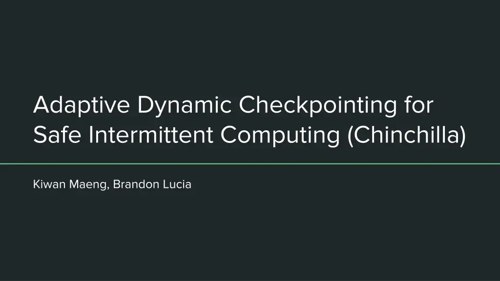 adaptive dynamic checkpointing for safe