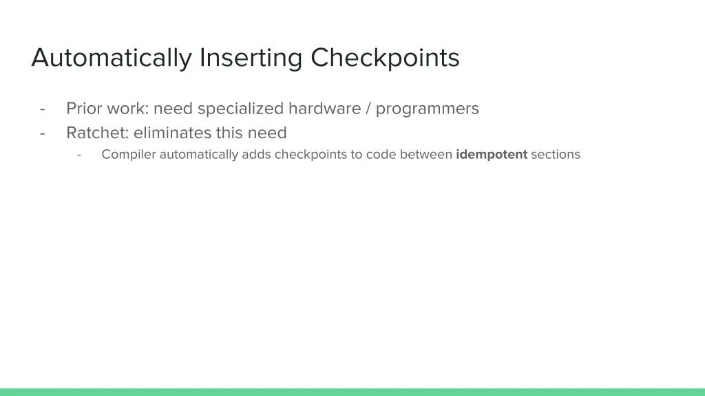 automatically inserting checkpoints