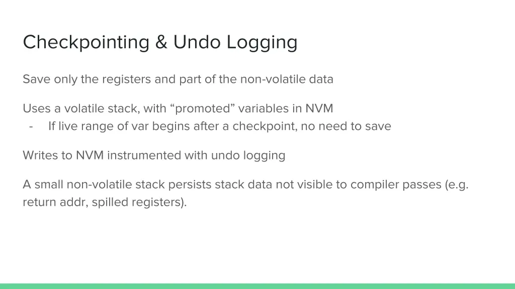 checkpointing undo logging