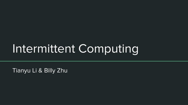 intermittent computing