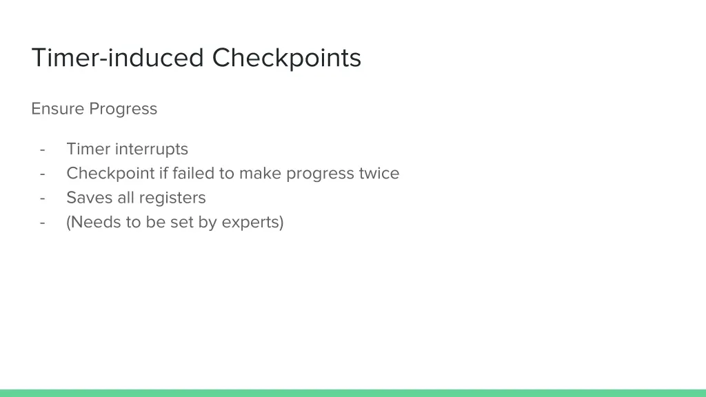 timer induced checkpoints